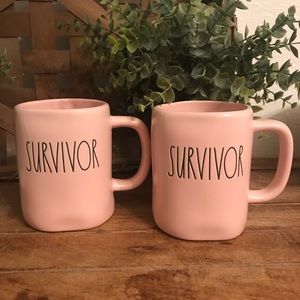 Rae Dunn Pink Survivor Mug Set